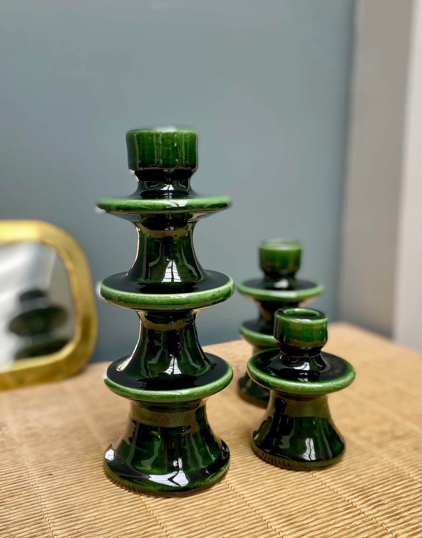 Bougeoir en céramique - vert