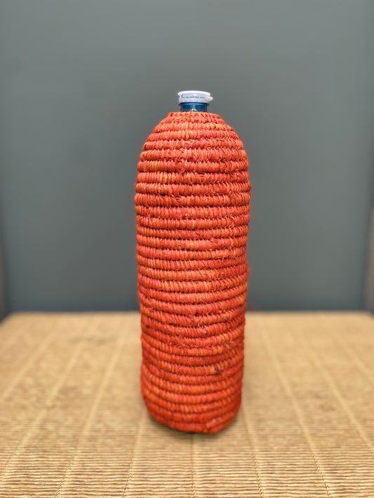 Cache-bouteille en fibre naturelle orange