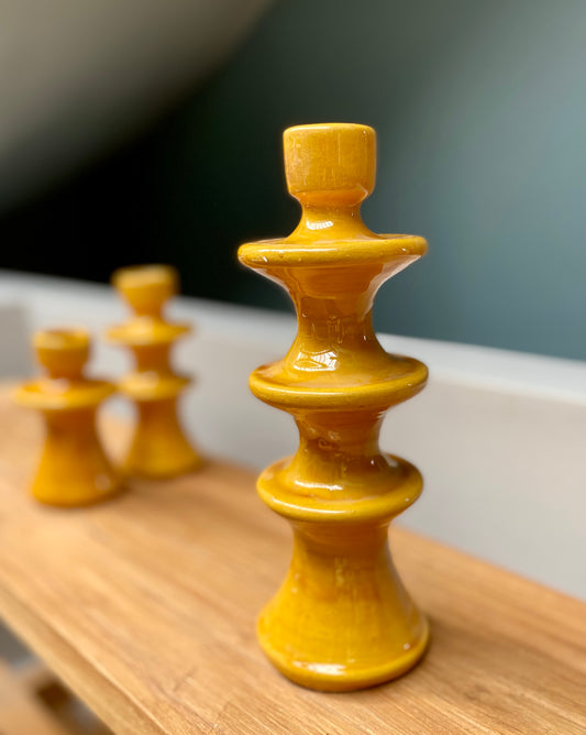 Bougeoir en céramique - jaune