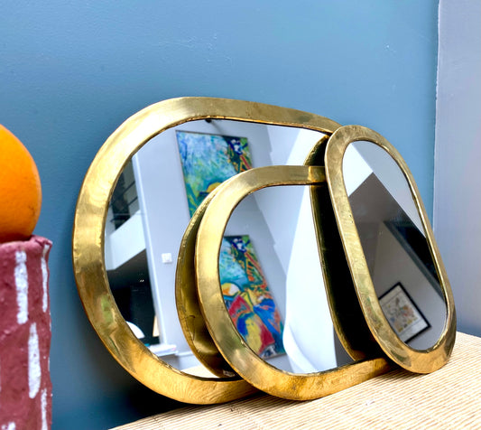 Miroir ovale doré