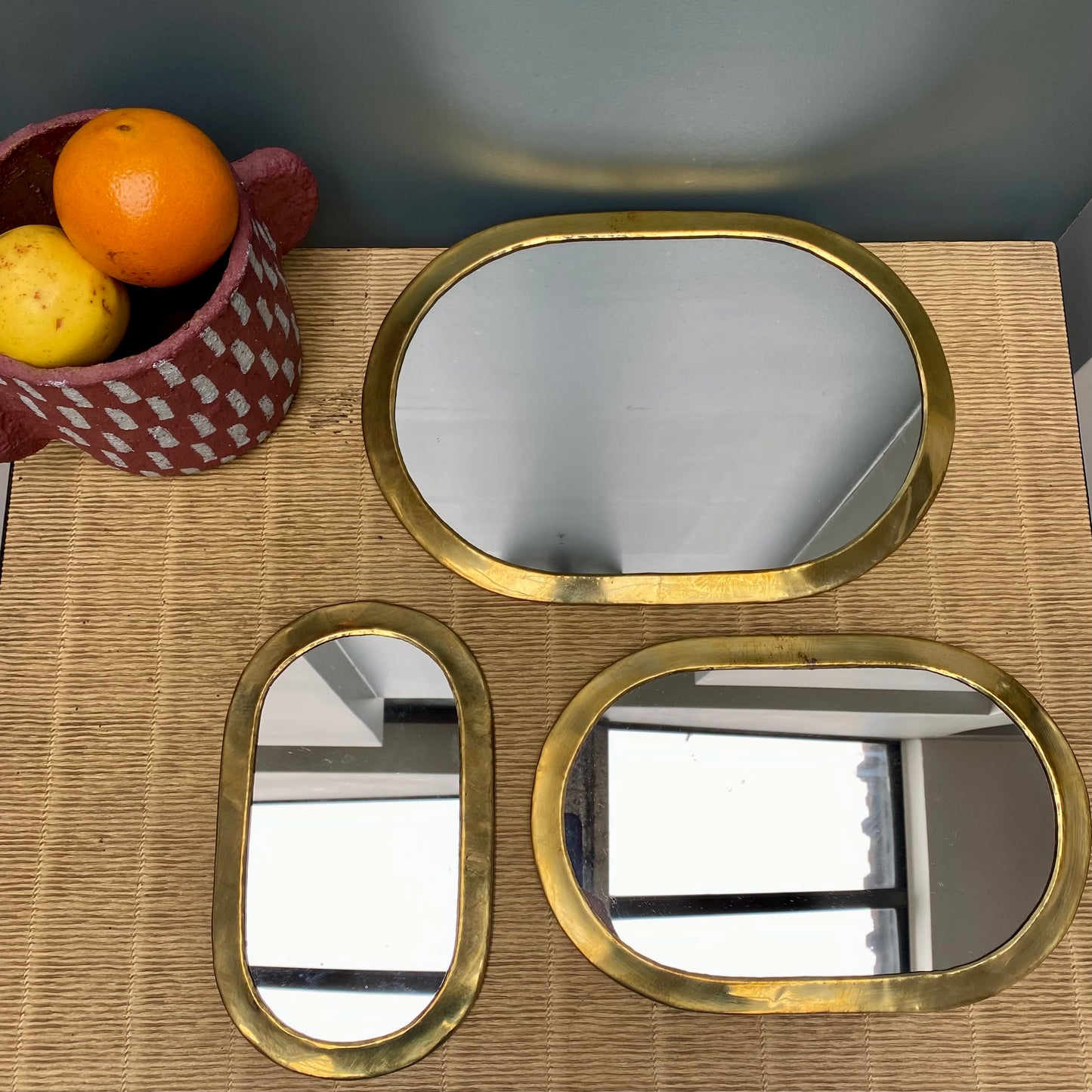 Miroir ovale doré