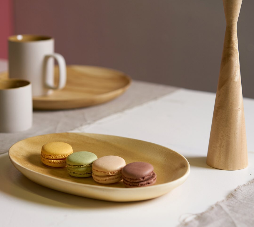 Plateau en acacia blond