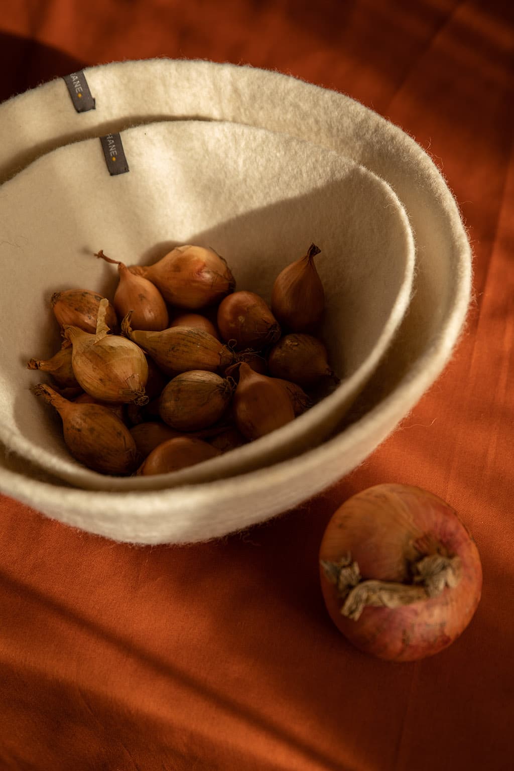 Corbeille en feutre de laine