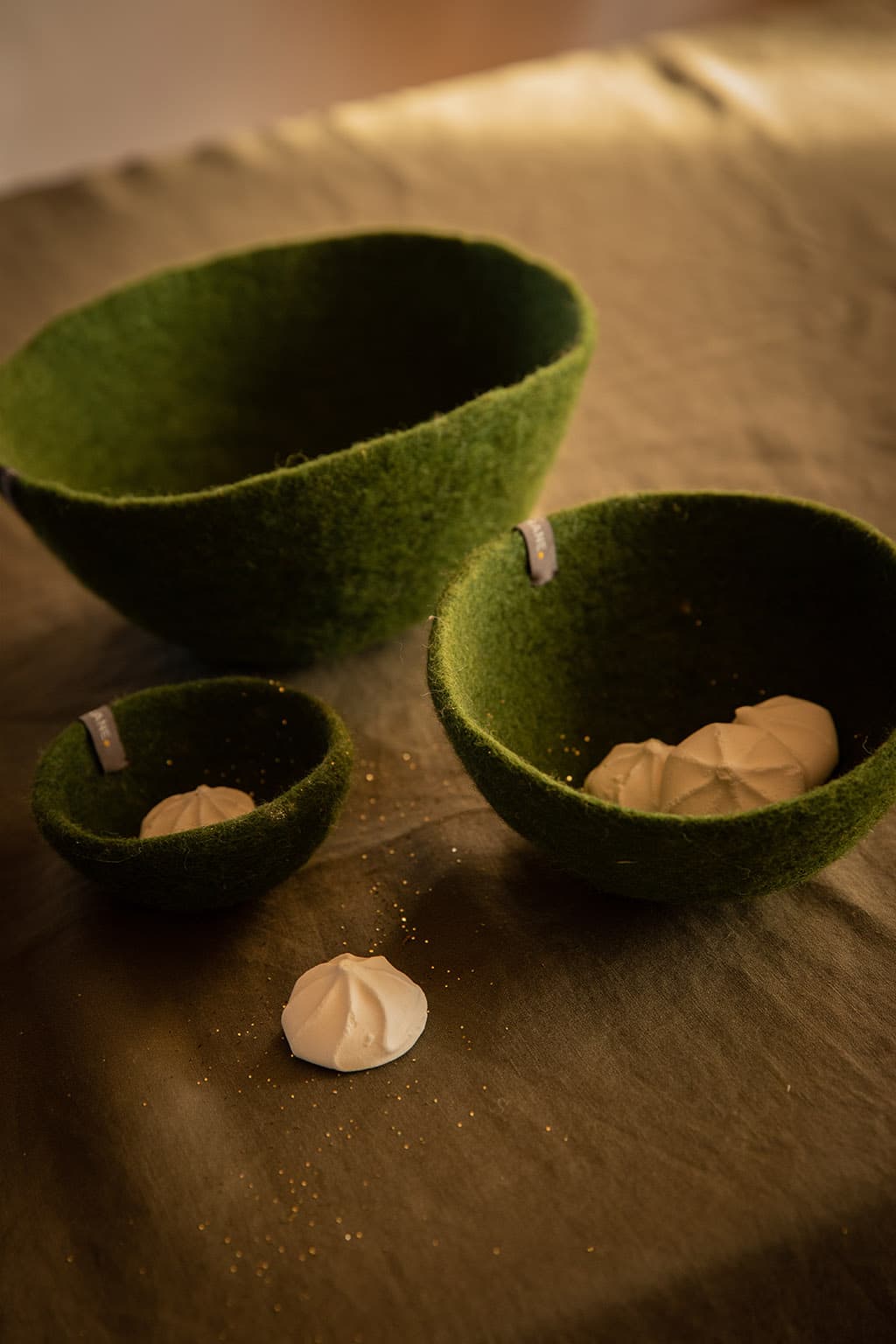 Corbeille en feutre de laine