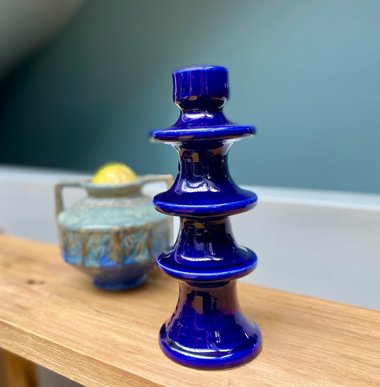 Bougeoir en céramique - bleu
