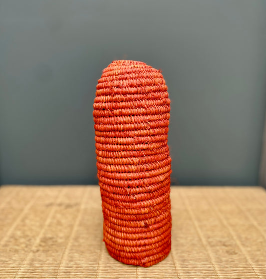 Cache-bouteille en fibre naturelle orange