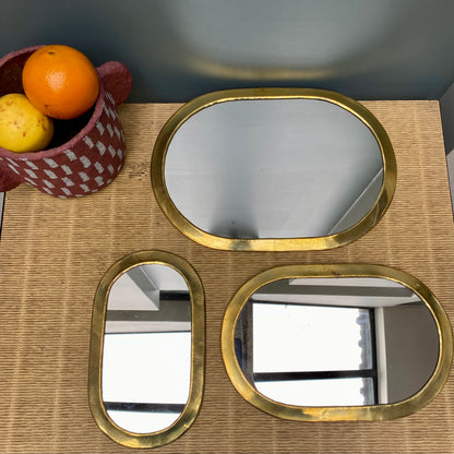 Miroir ovale doré