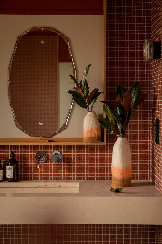 Cache vase cloche multicolore