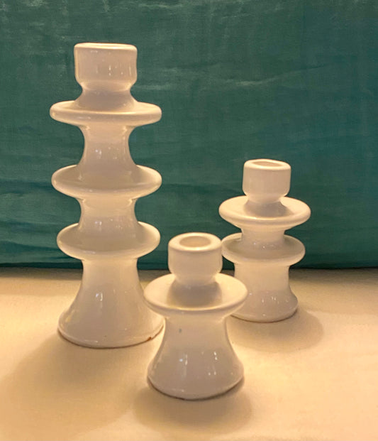 Bougeoir en céramique - blanc